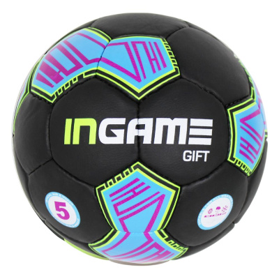 Мяч футбольный Ingame Gift IFB-108 чёрно-сине-зелёный 01